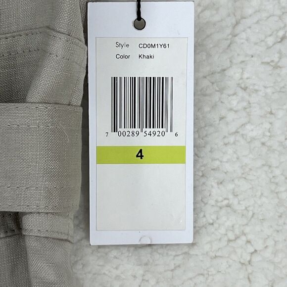 NWT Calvin Klein Khaki Belted TieWaist Womens Career Dress SIZE 4 Safari Midi - Picture 4 of 8